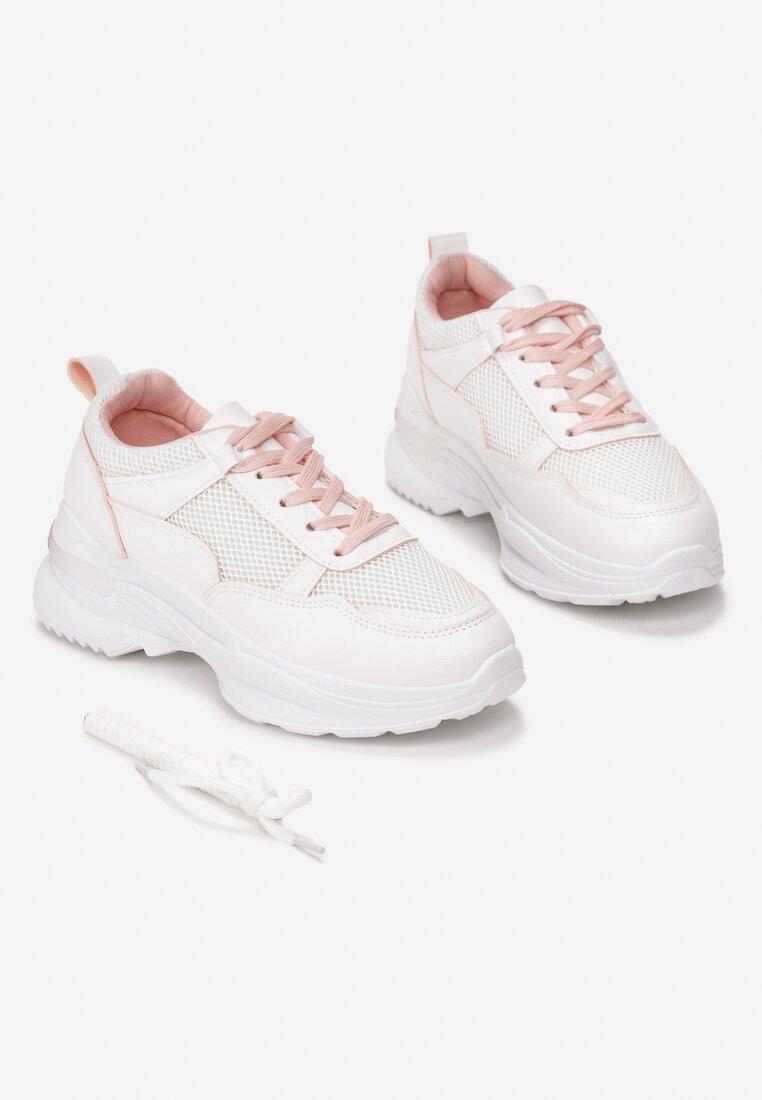 Biało-Różowe Sneakersy Hartman