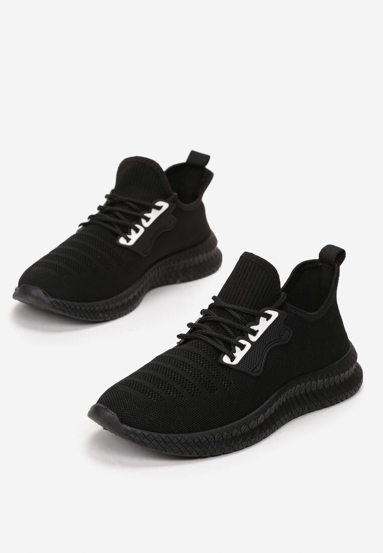 Czarno-Białe Buty Sportowe Thurdian