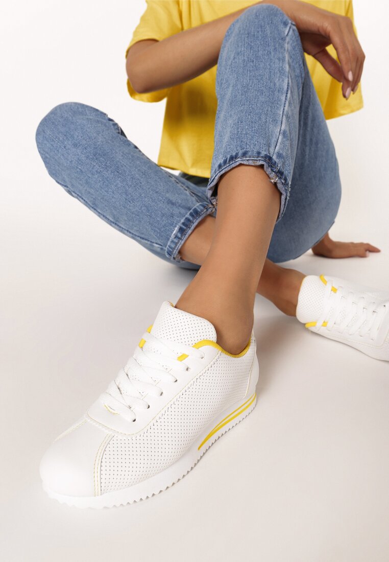 Biało-Żółte Buty Sportowe Evidone