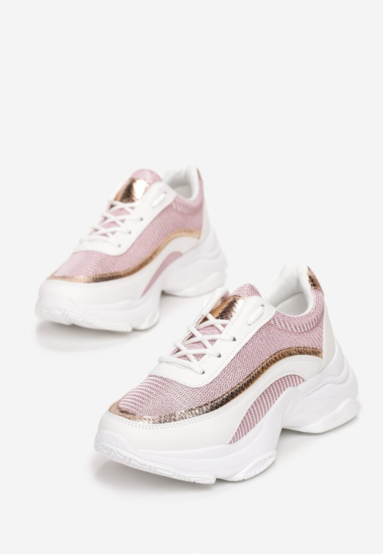 Biało-Różowe Sneakersy Merope