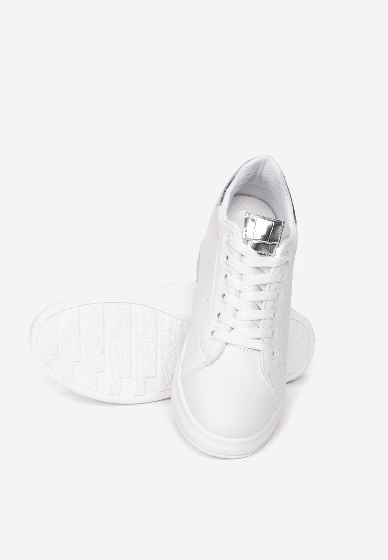 Biało-Srebrne Sneakersy Xanthe