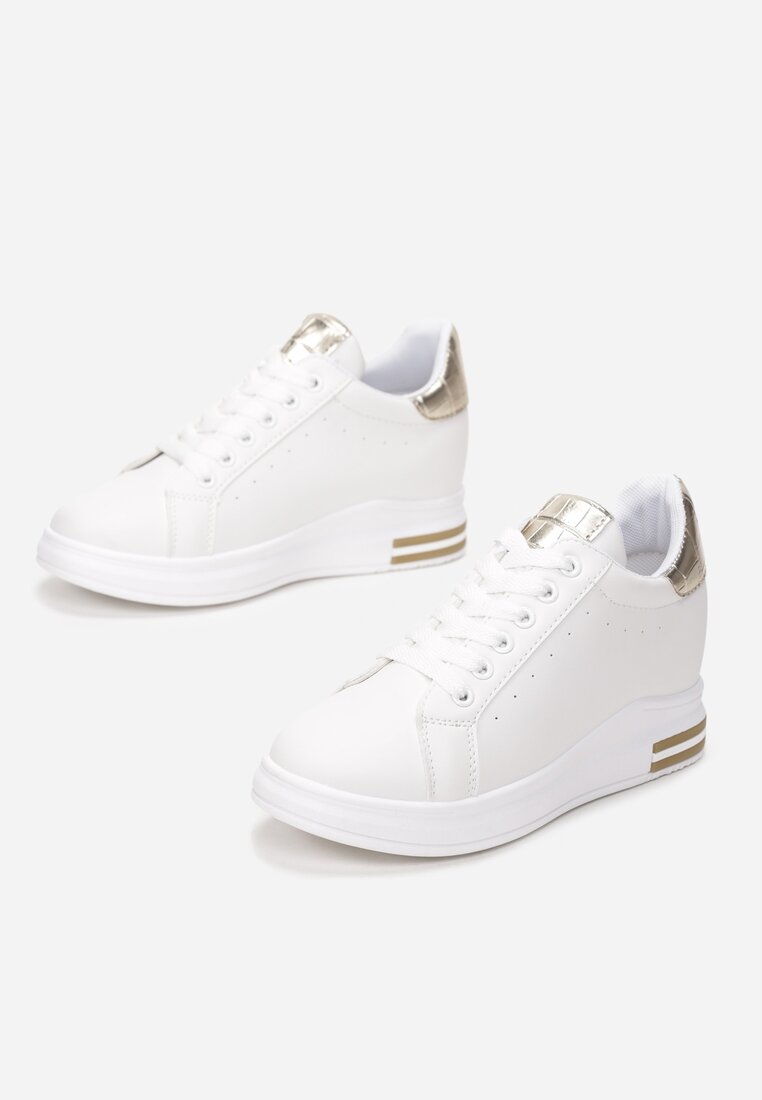 Biało-Złote Sneakersy Xanthe