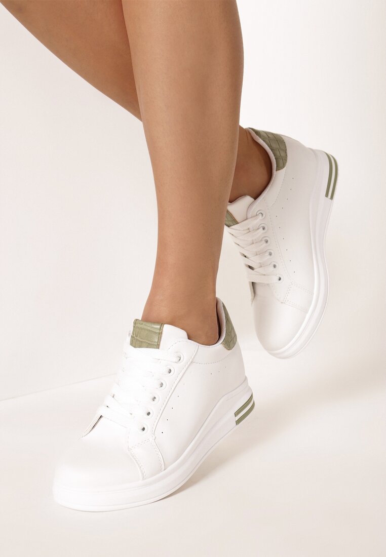 Biało-Zielone Sneakersy Xanthe