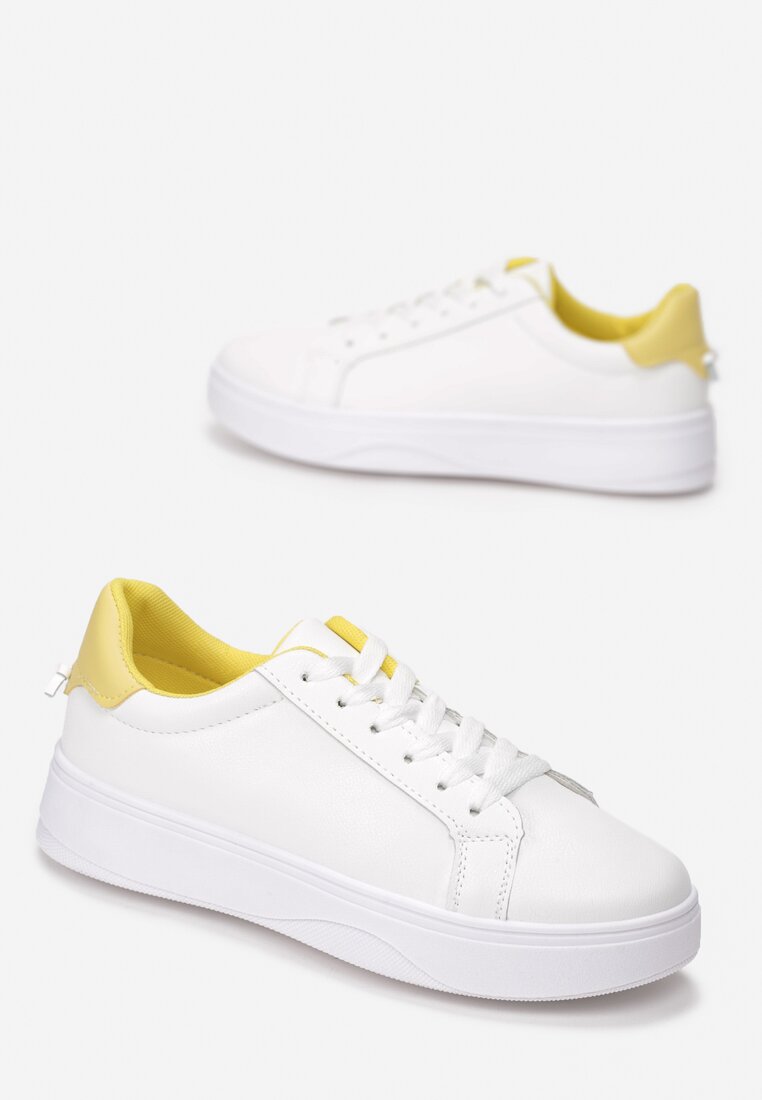 Biało-Żółte Buty Sportowe Meniphei