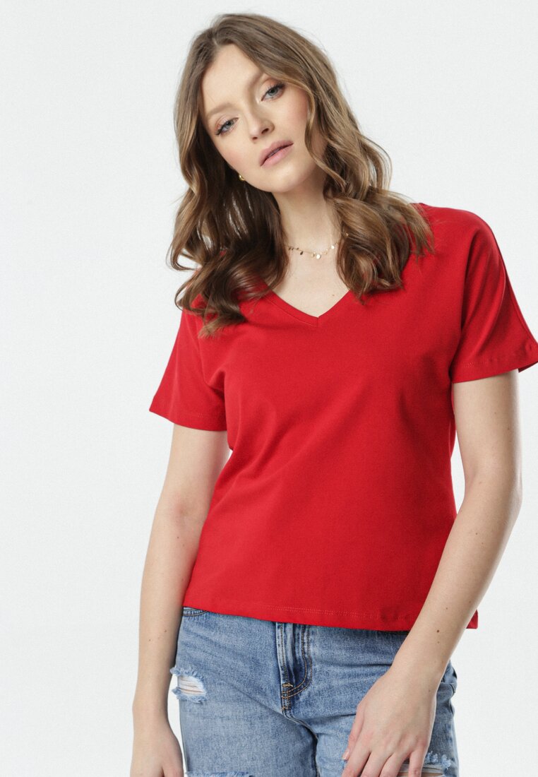 Czerwony T-shirt Wrafdiff