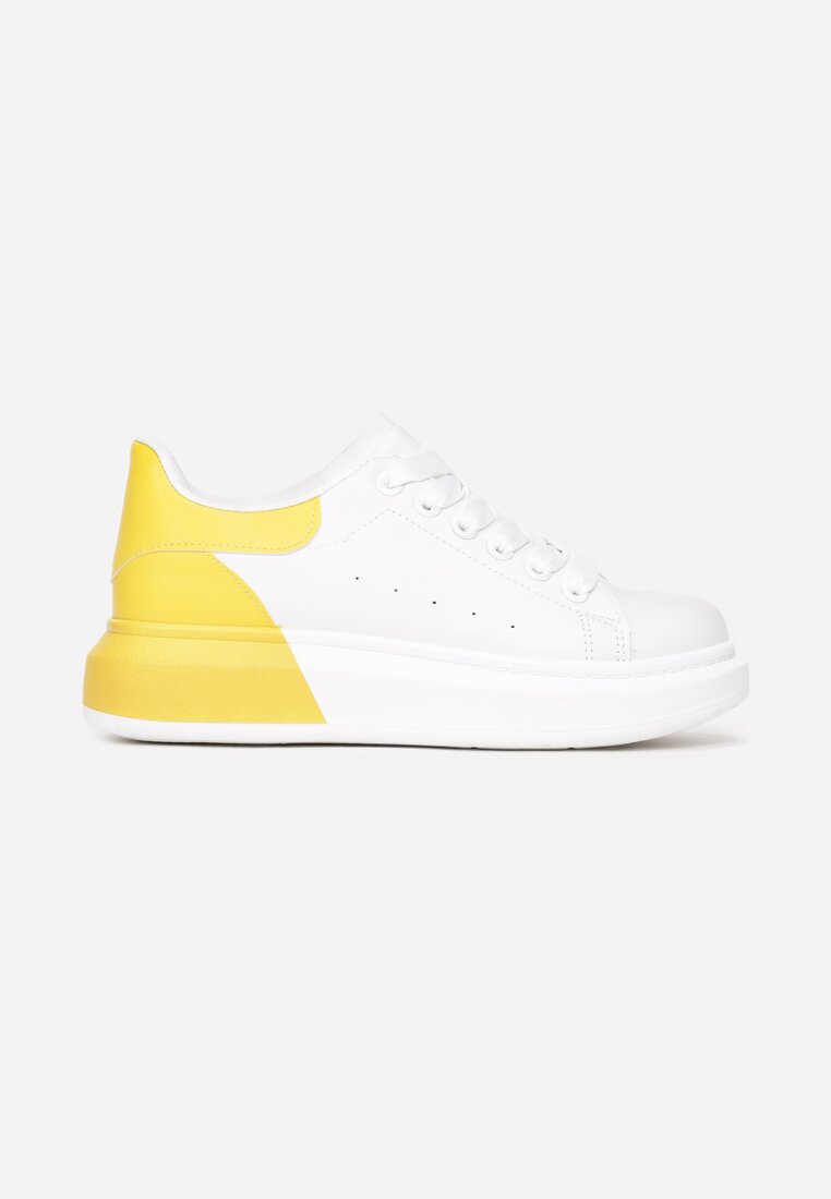 Biało-Żółte Sneakersy Zharis
