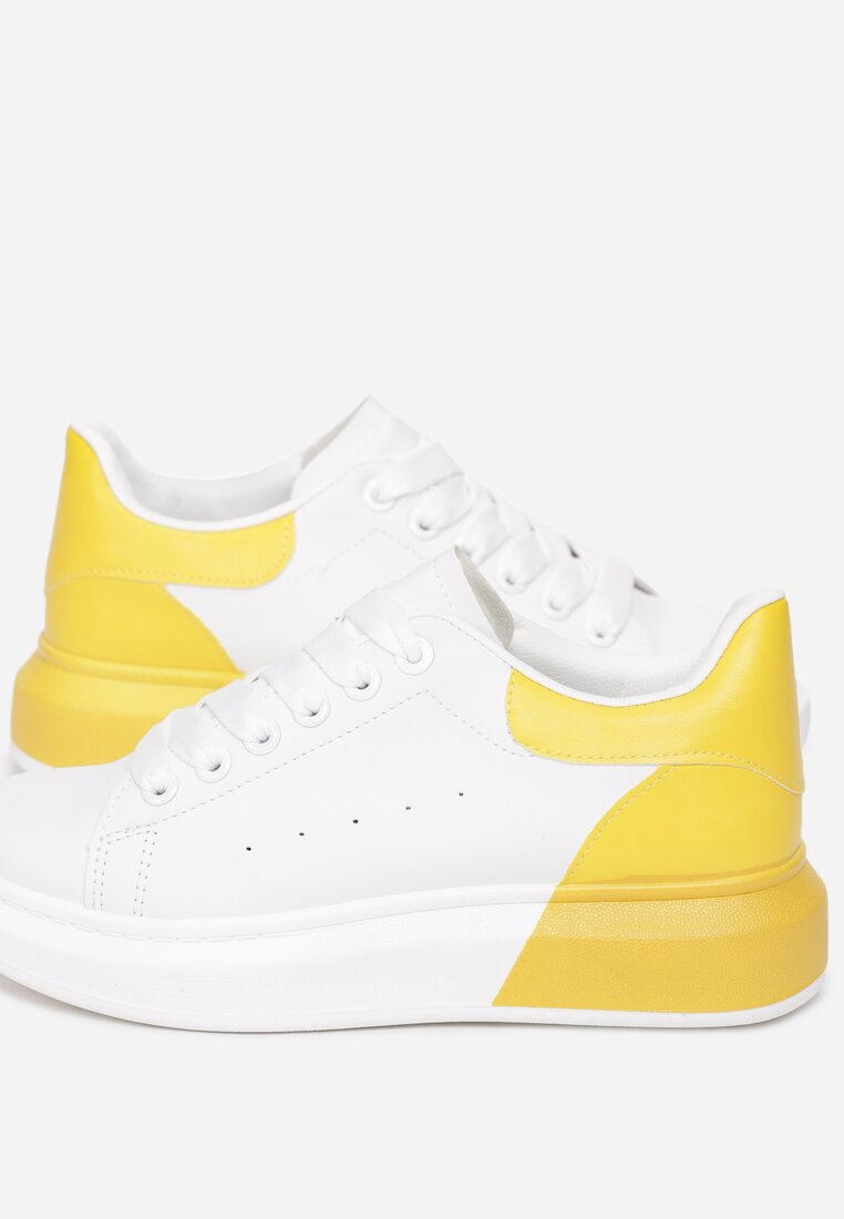 Biało-Żółte Sneakersy Zharis