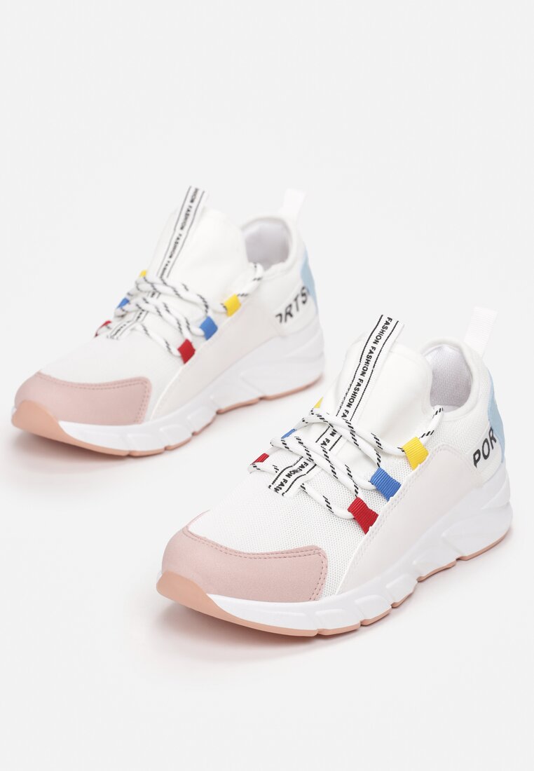 Biało-Różowe Sneakersy Olegonia