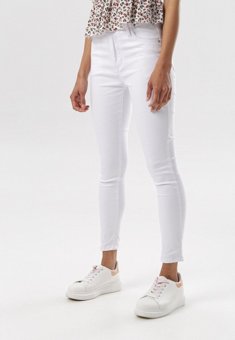 Białe Spodnie Skinny Oridella