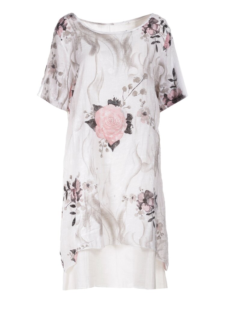 Biało-Różowa Sukienka Ararose