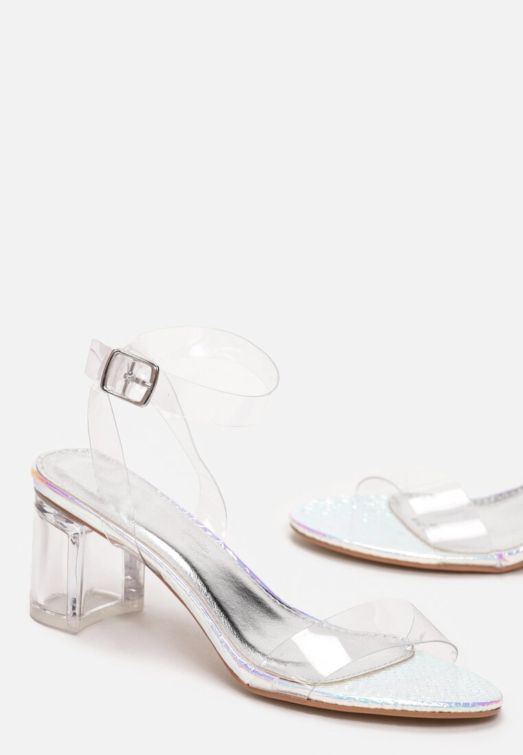Białe Transparentne Sandały Lamenoire