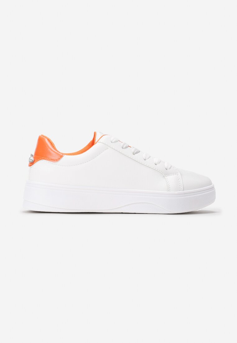 Biało-Pomarańczowe Buty Sportowe Meniphei