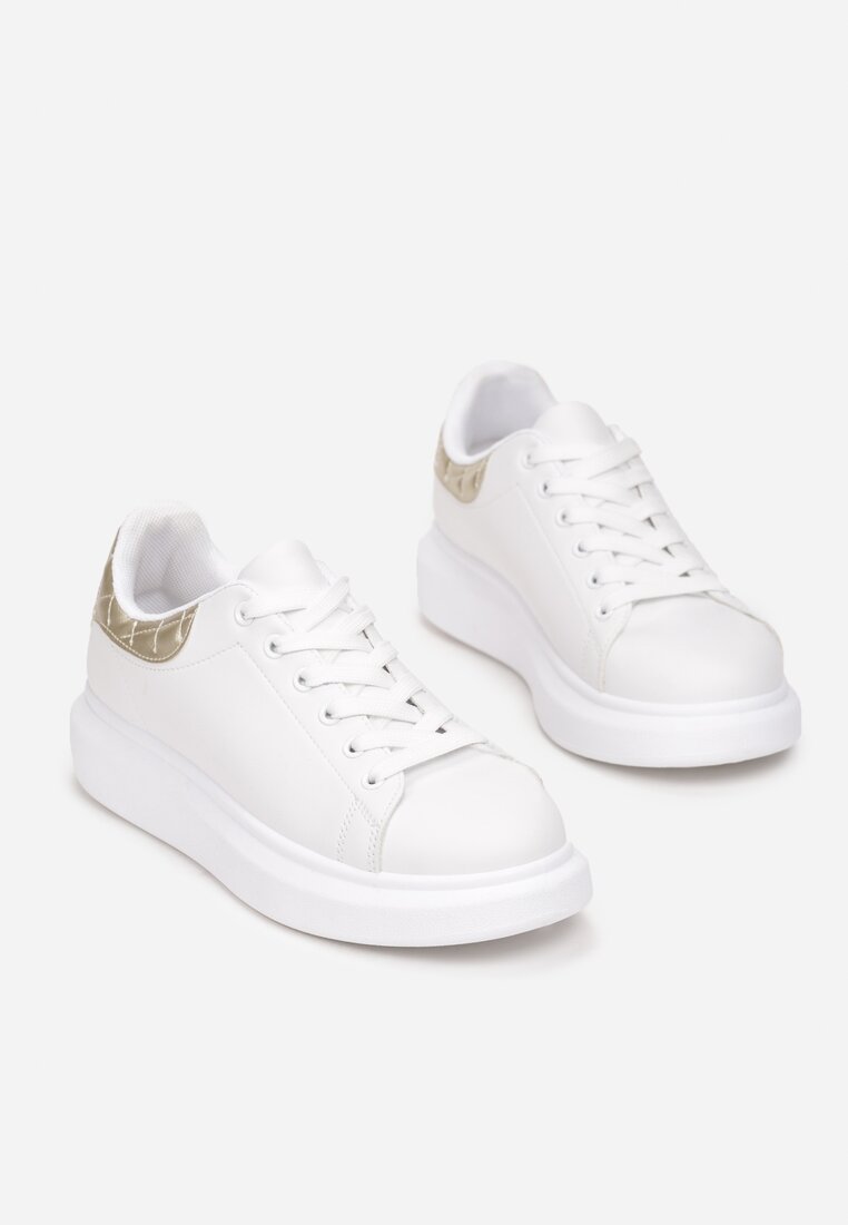 Biało-Złote Sneakersy Rhelienne