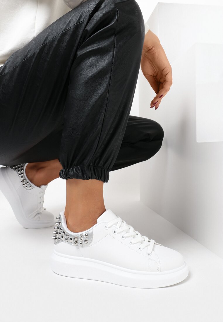Biało-Srebrne Sneakersy Yashira