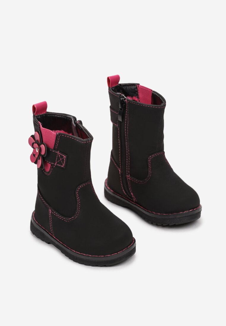 Czarno-Fuksjowe Botki Skyridge