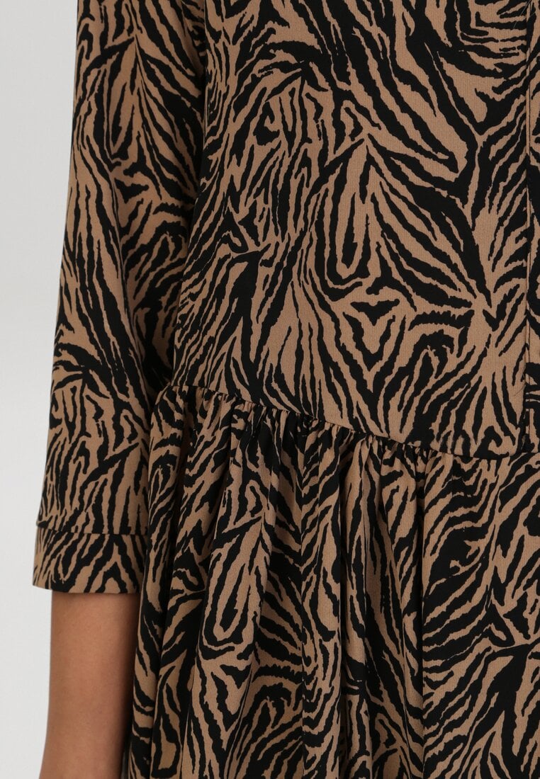 Czarno-Beżowa Sukienka Rojor