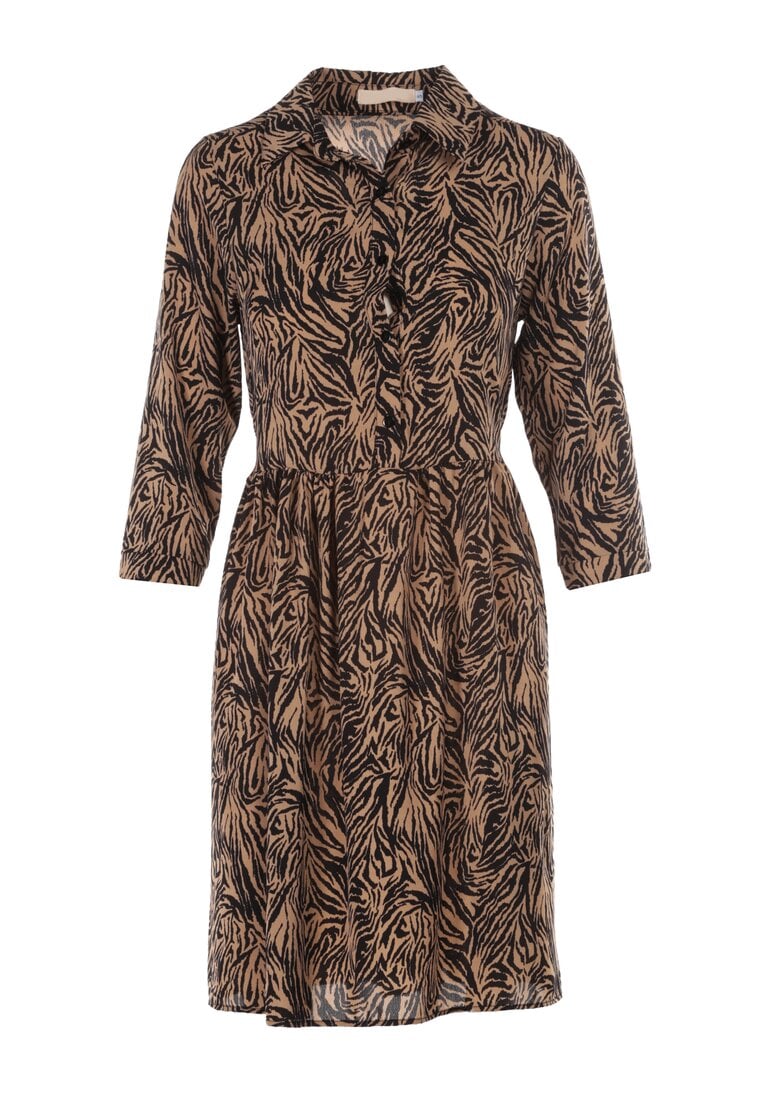 Czarno-Beżowa Sukienka Rojor