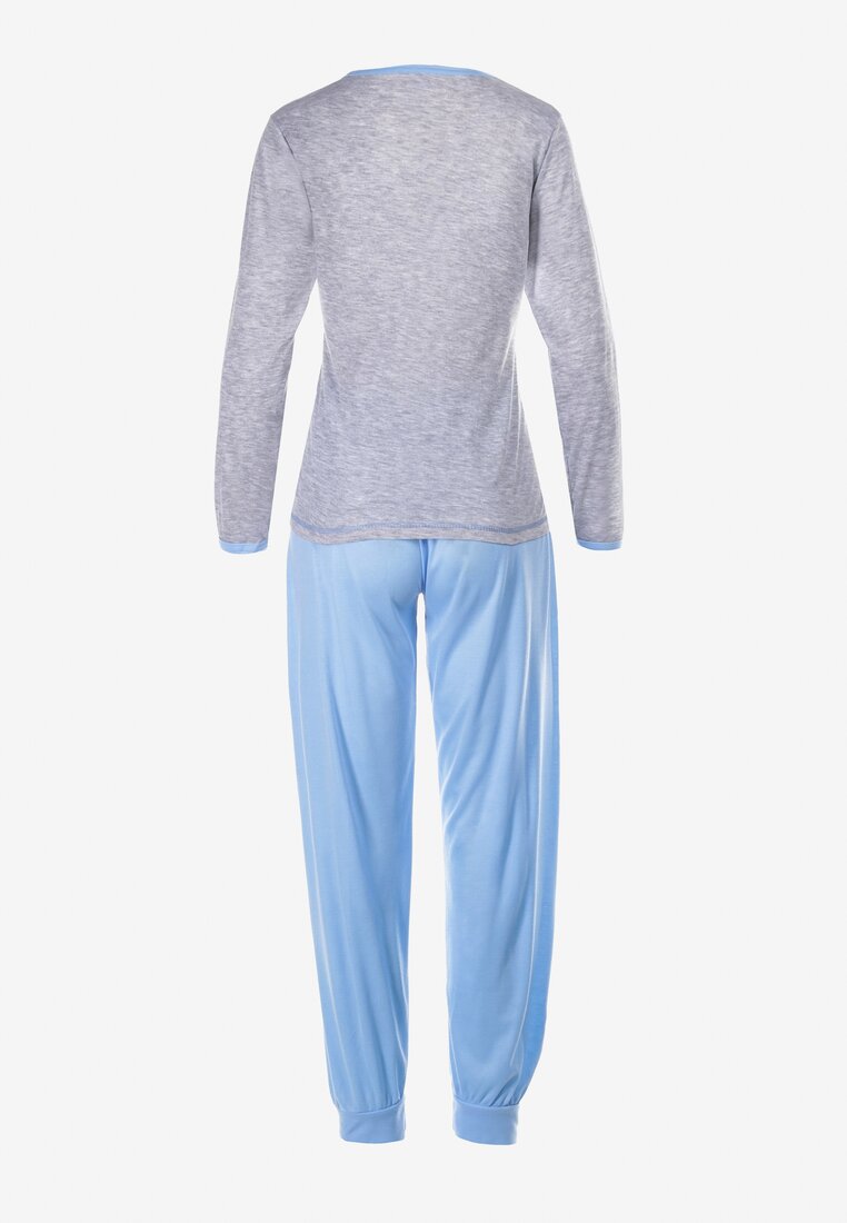 Szaro-Niebieski Komplet Piżamowy Coromelle