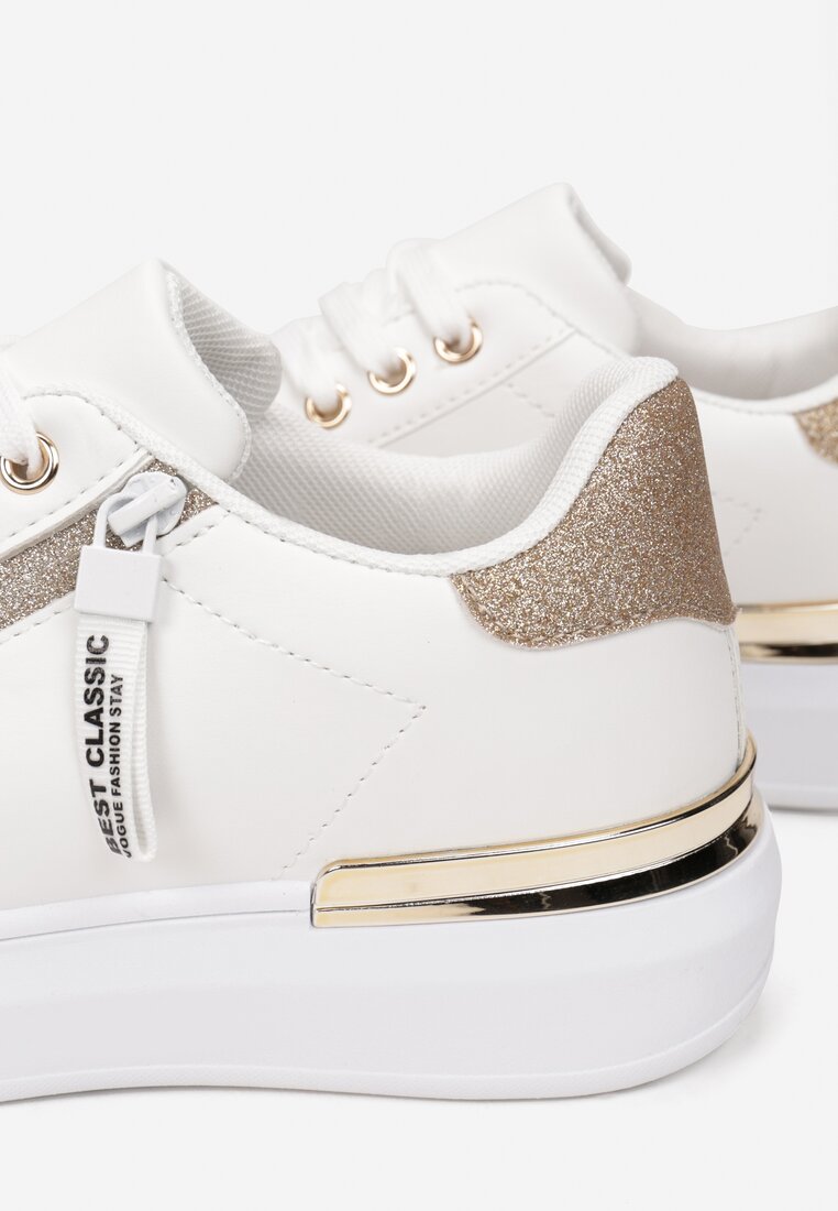 Biało-Złote Sneakersy Aelei