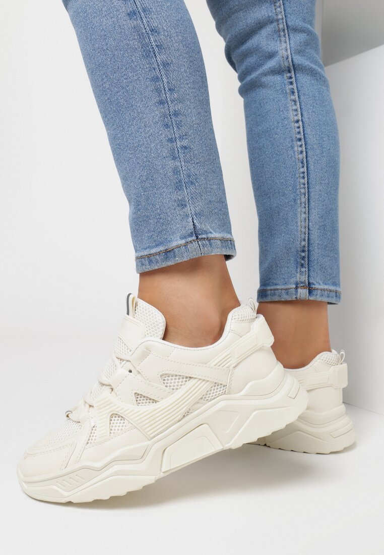 Beżowe Sneakersy Wilhelmina