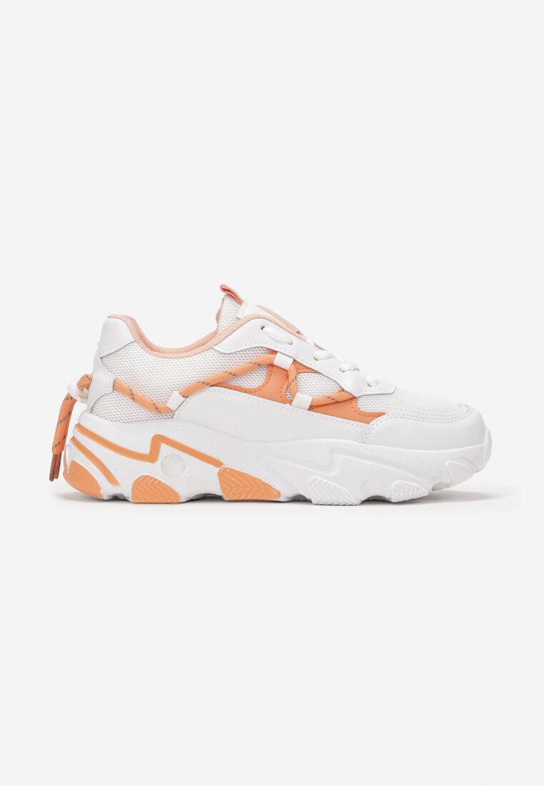 Biało-Pomarańczowe Sneakersy Thanertes