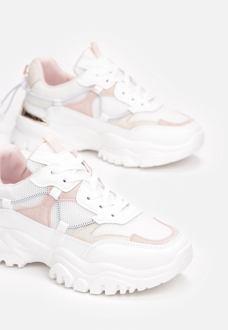Biało-Różowe Sneakersy Phalise
