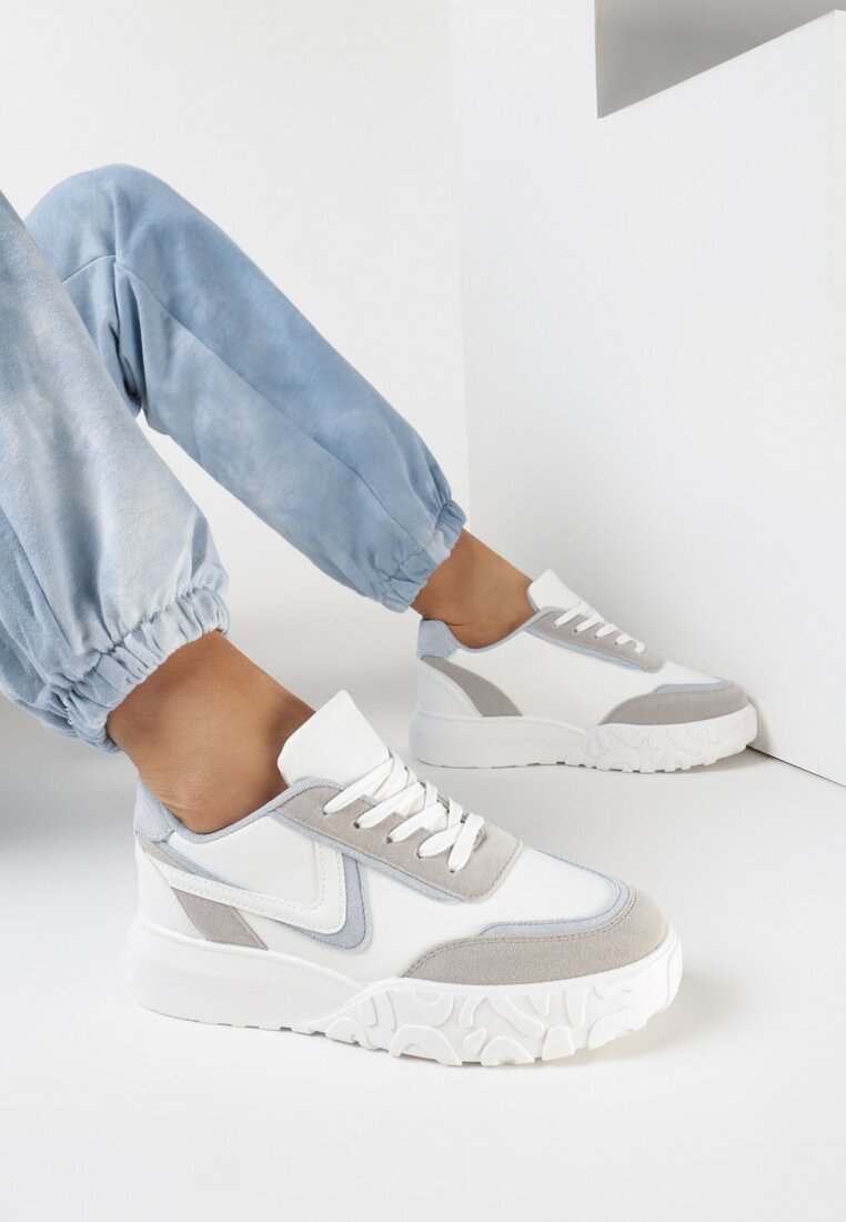 Biało-Niebieskie Sneakersy Sabriria