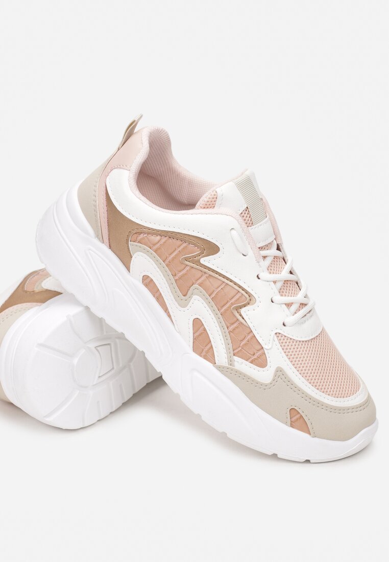 Biało-Różowe Sneakersy Calysiphe