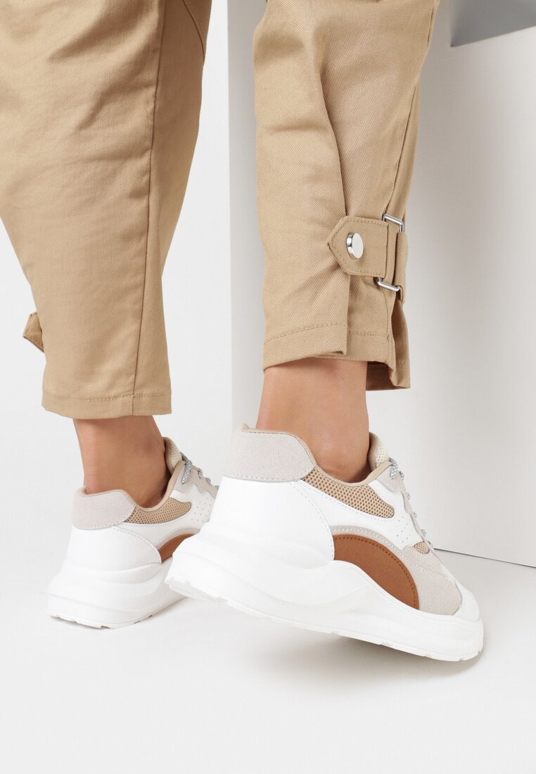 Beżowo-Białe Sneakersy Nuovis