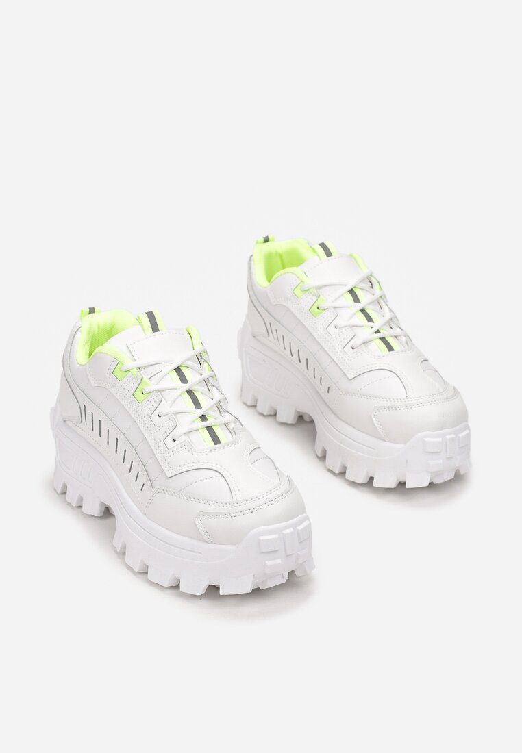 Biało-Zielone Sneakersy Loraetina