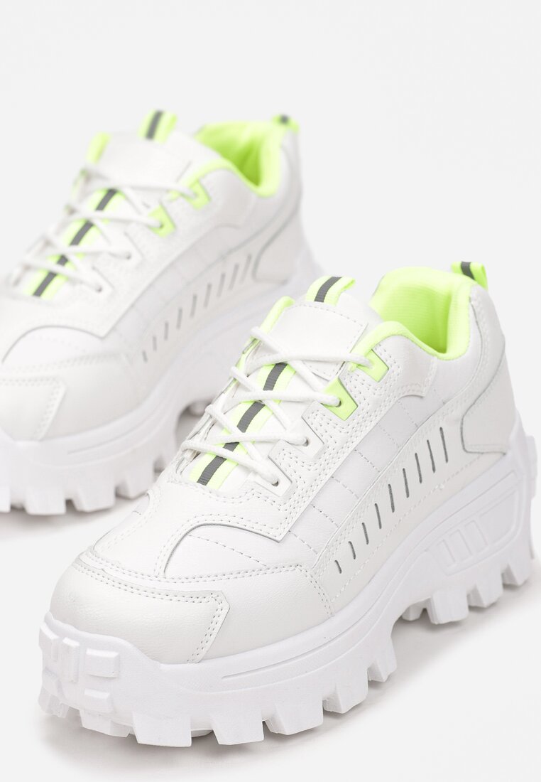 Biało-Zielone Sneakersy Loraetina