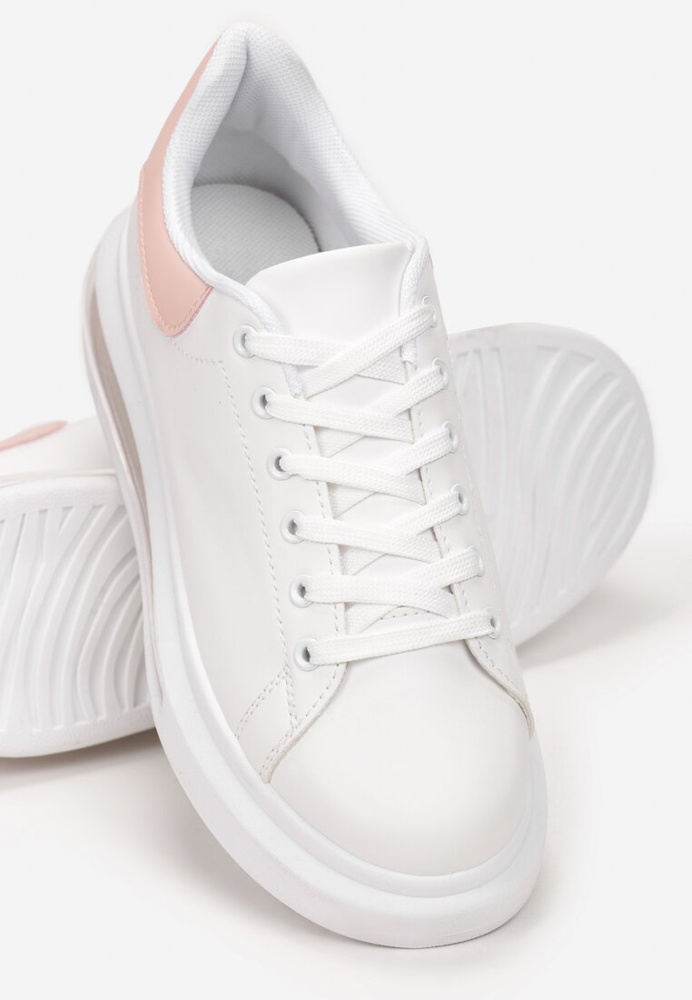 Biało-Różowe Buty Sportowe Marymara