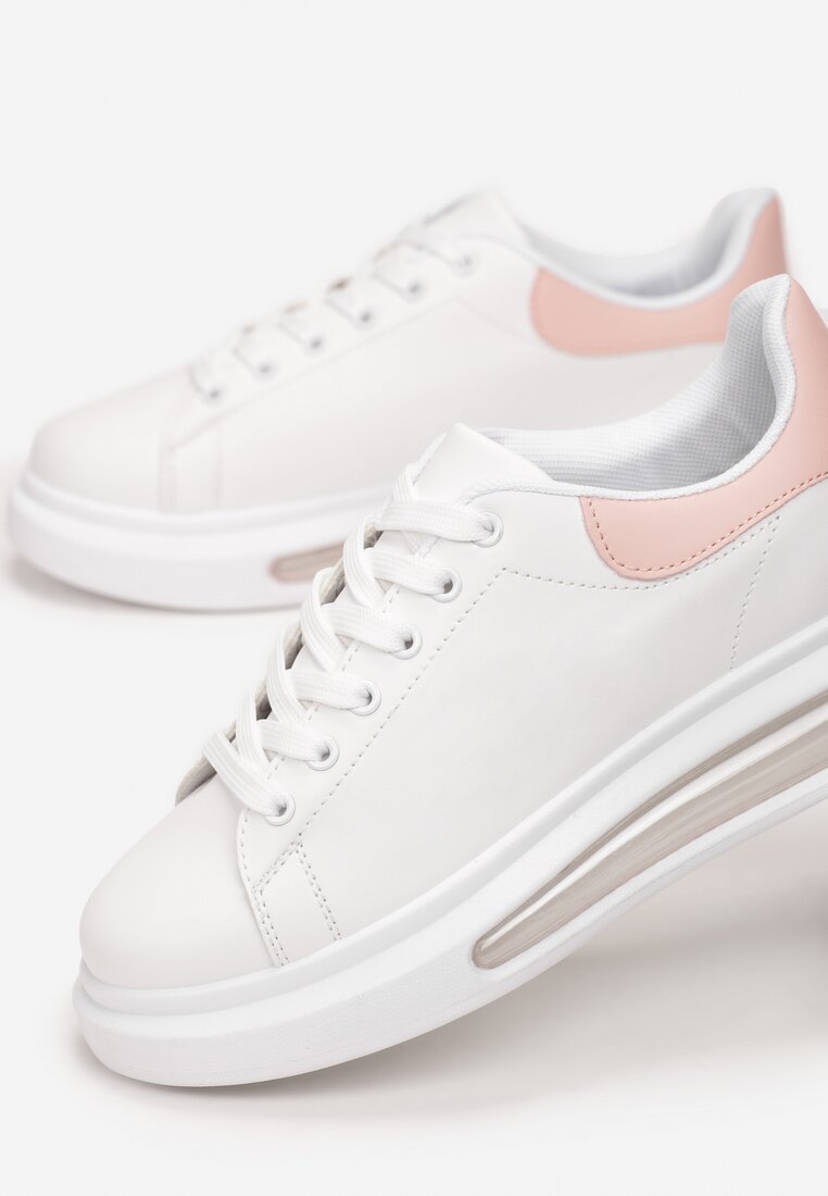 Biało-Różowe Buty Sportowe Marymara