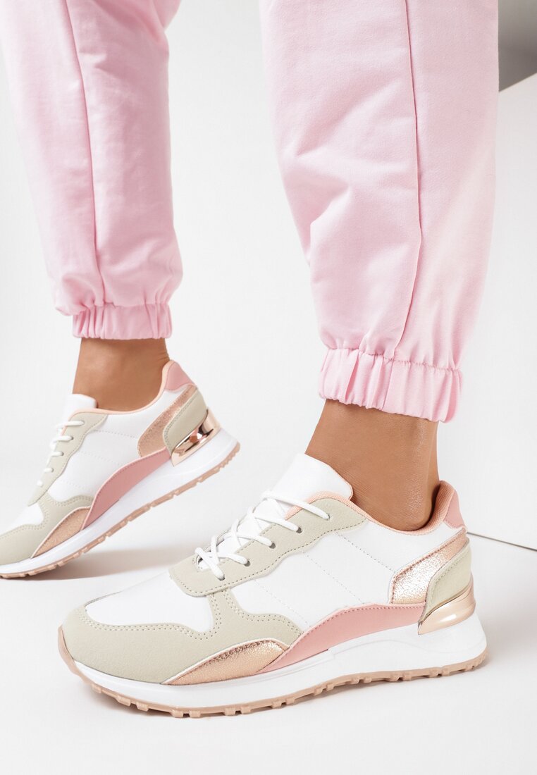 Biało-Różowe Sneakersy Vivilena