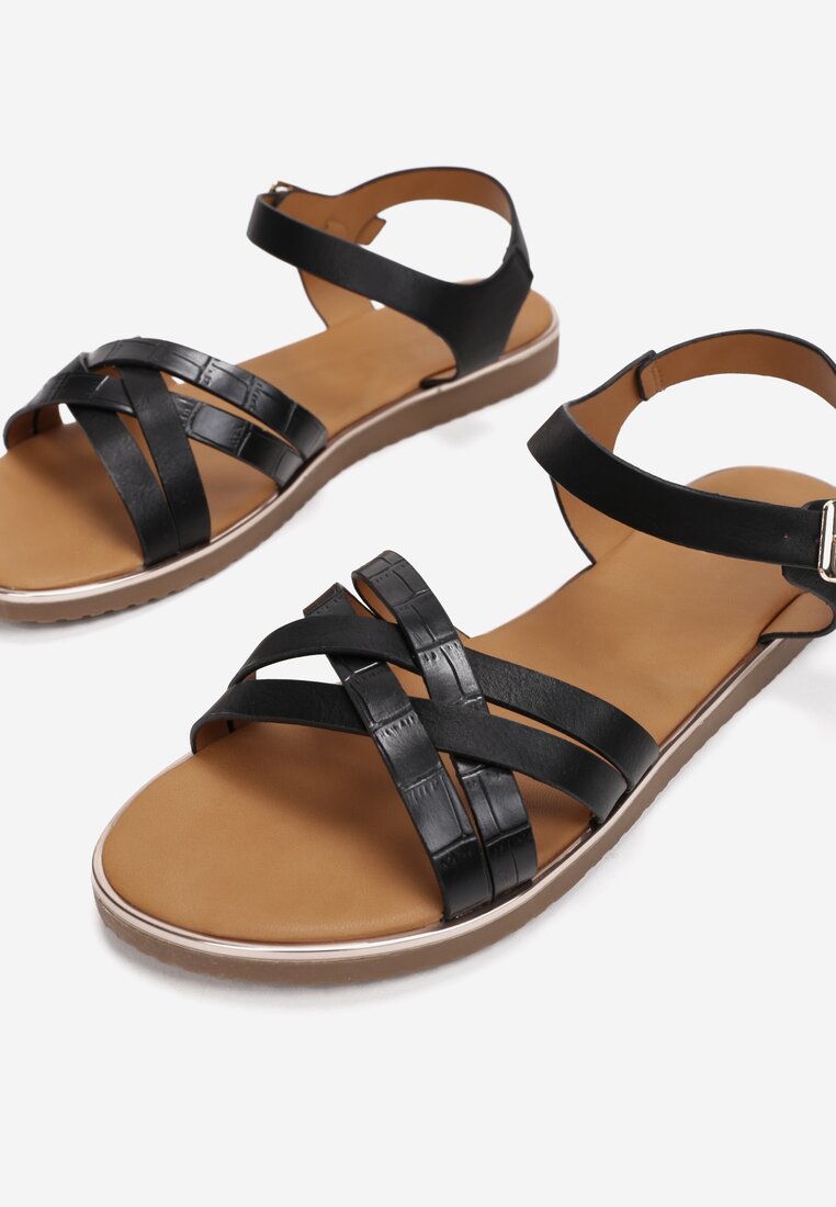 Czarne Sandały Acosixa