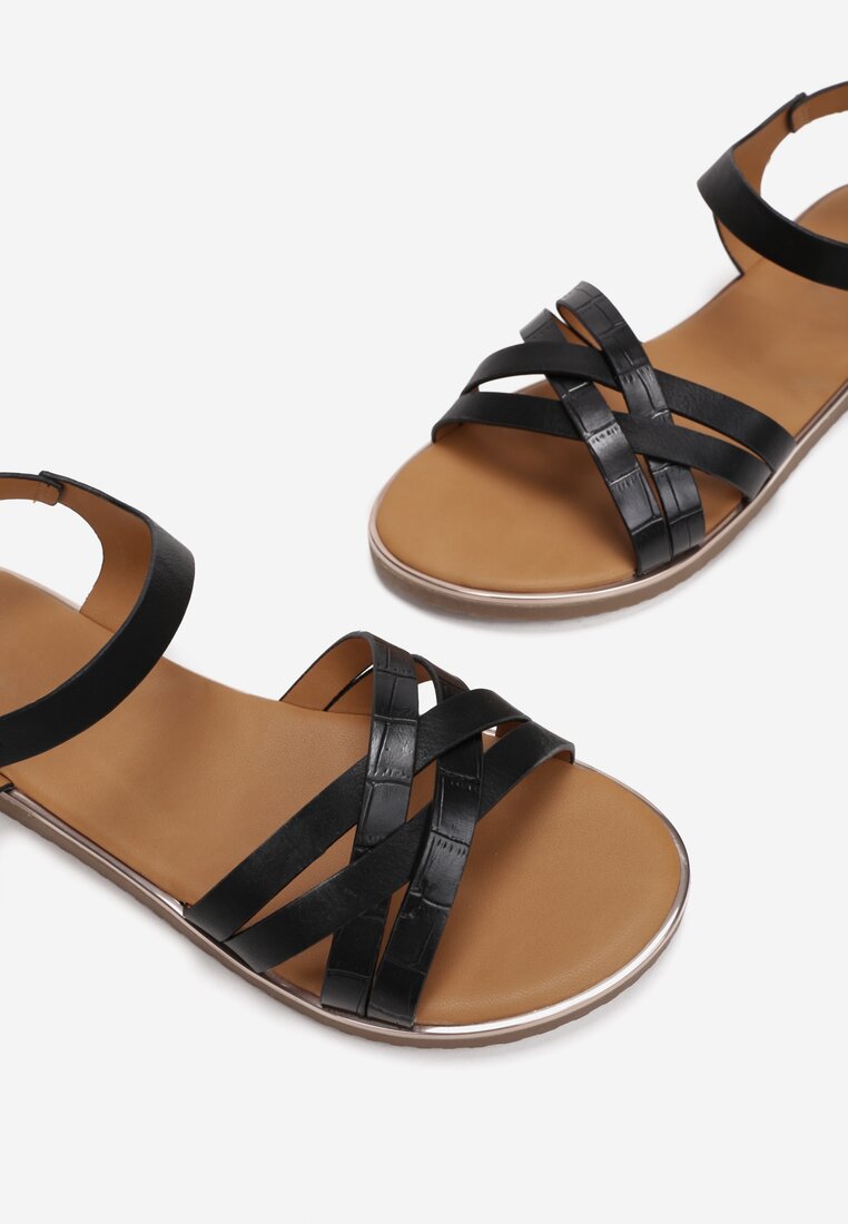 Czarne Sandały Acosixa