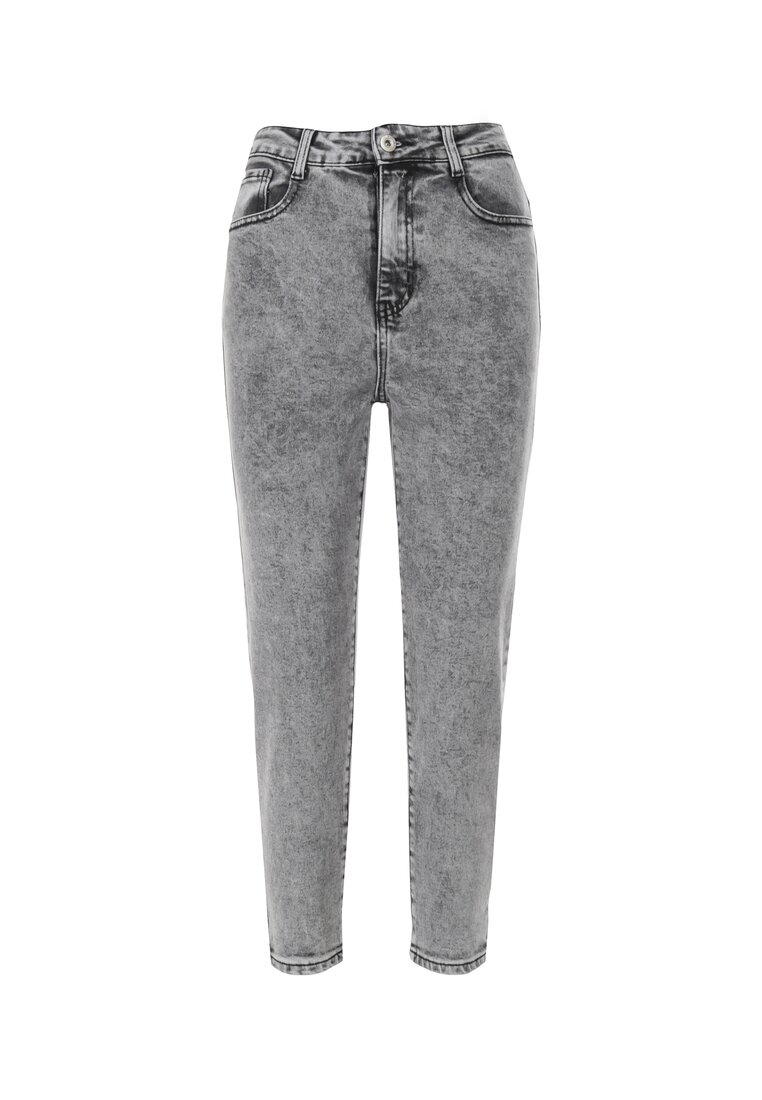 Ciemnoszare Jeansy Mom Fit Phikharei
