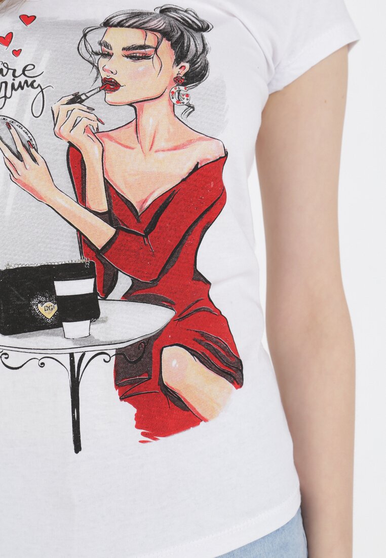 Biały T-shirt Thyxis