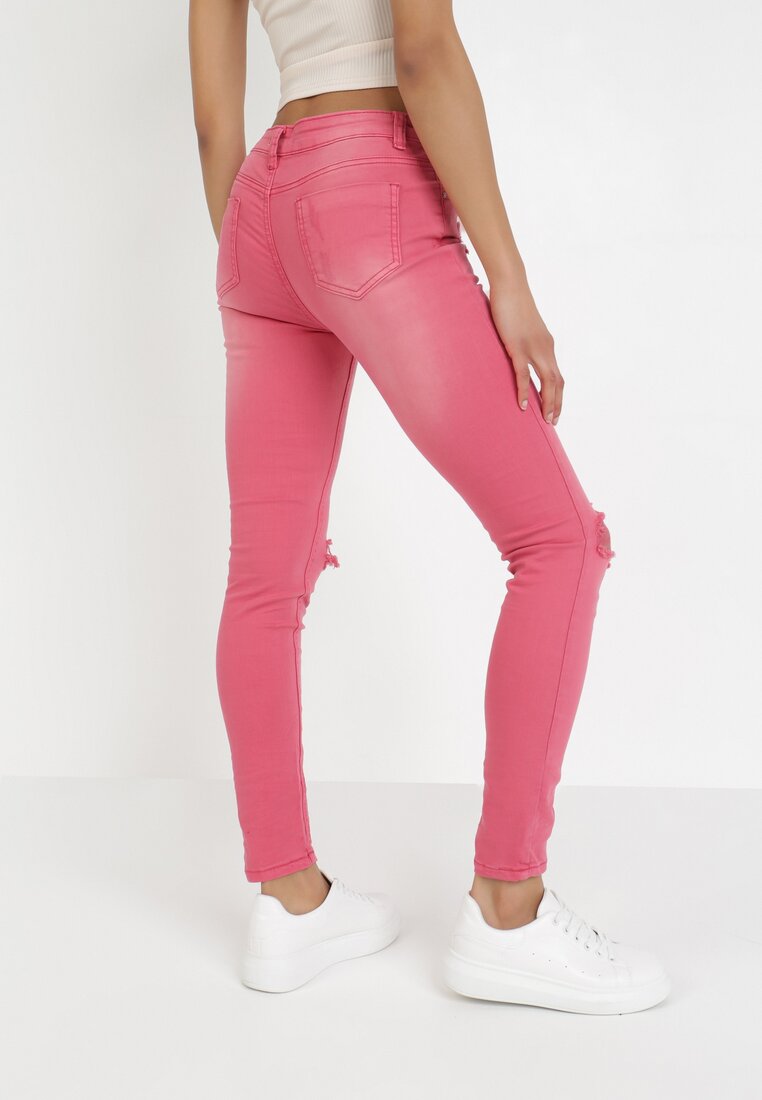 Fuksjowe Jeansy Skinny Metioliphis