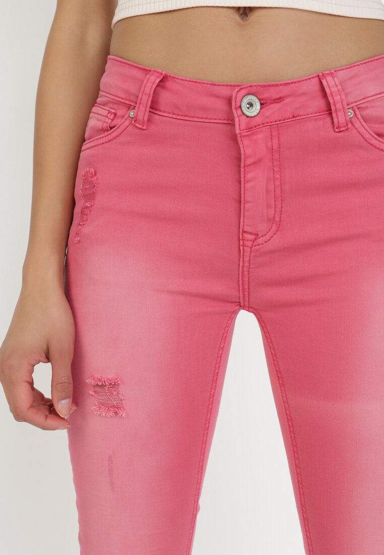Fuksjowe Jeansy Skinny Metioliphis