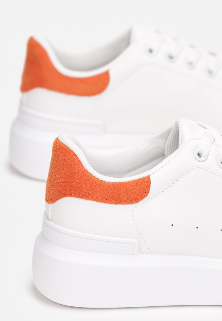Biało-Pomarańczowe Sneakersy Ashiphise