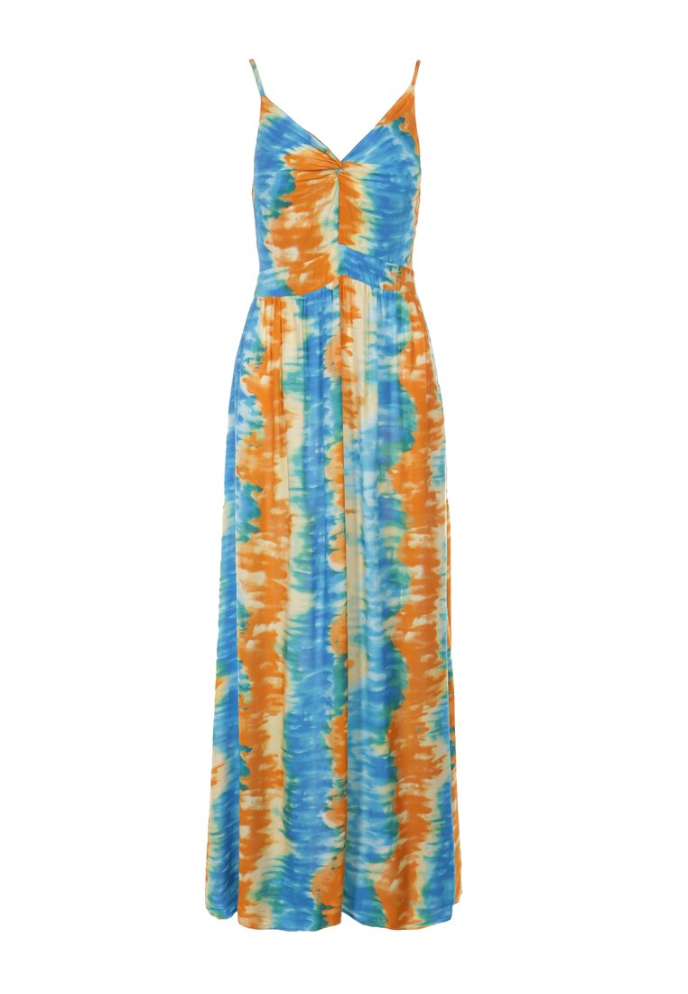 Pomarańczowo-Niebieska Sukienka Grynienne