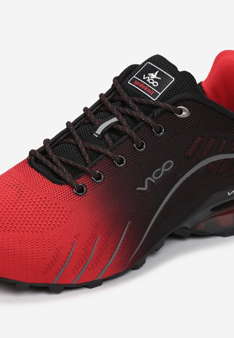 Czerwono-Czarne Buty Sportowe Auruen