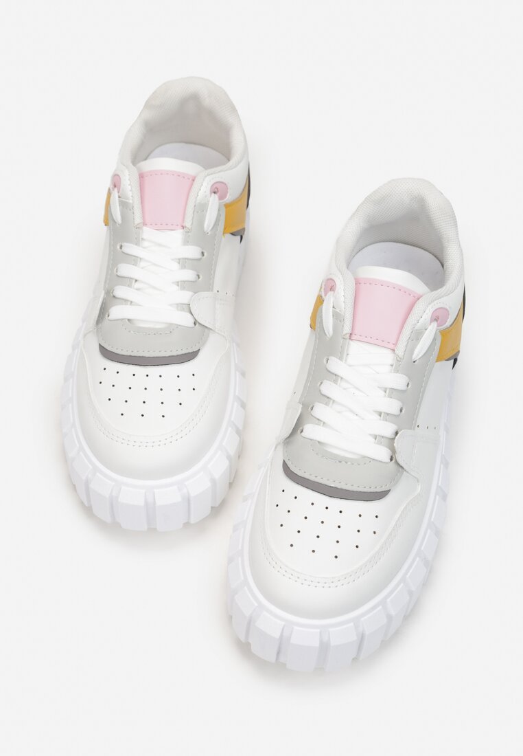 Biało-Żółte Sneakersy Chromo