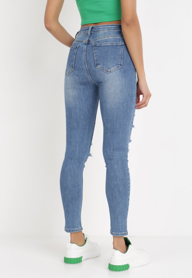 Niebieskie Jeansy Skinny Meninassa