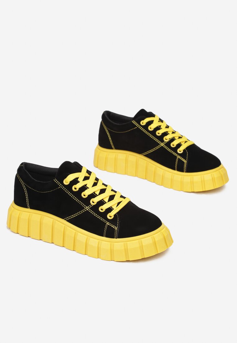 Czarno-Żółte Sneakersy Asteothelia