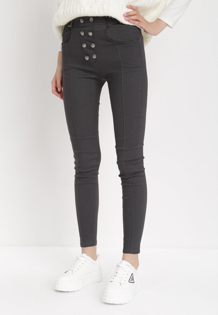 Ciemnoszare Spodnie Skinny Alcelos