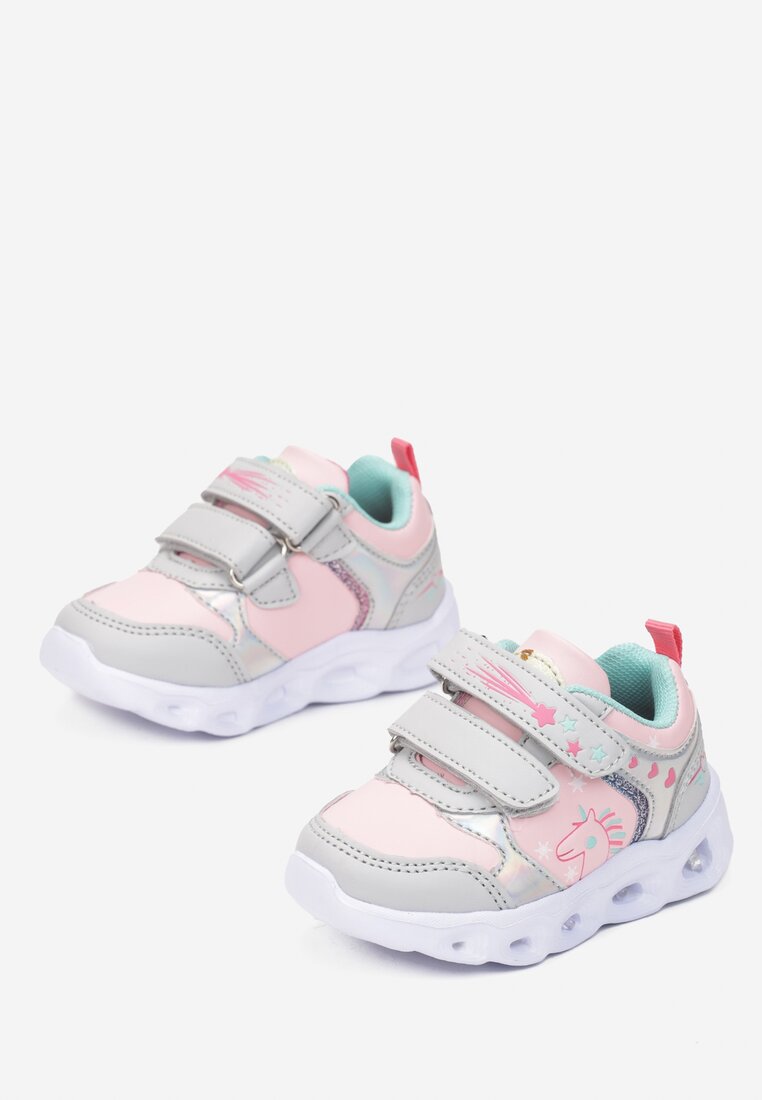 Różowo-Niebieskie Buty Sportowe  LED Myrine