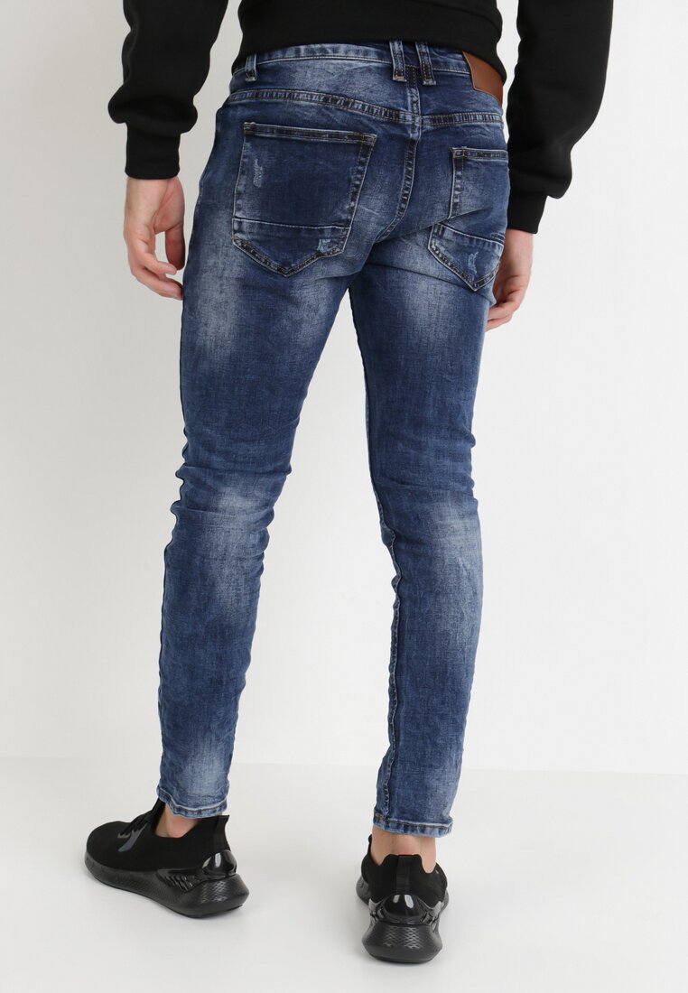 Granatowe Jeansy Slim Kalamna