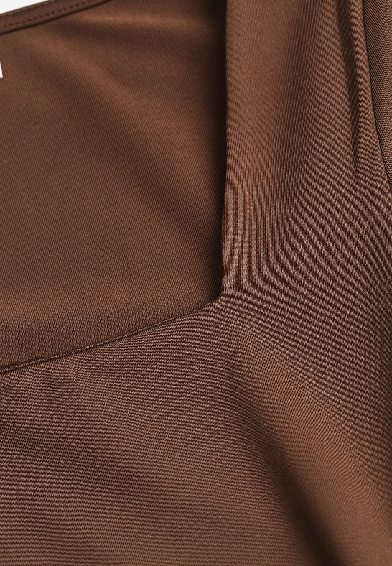 Brązowa Bluzka z Wiskozą z Długim Rękawem i Kwadratowym Dekoltem  Alexusi